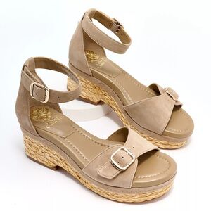 Vince Camuto Meterry Adjustable Tortilla Suede Sandals